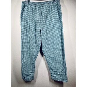 Cambridge Classics Womens Pajama Pants L Green White Gingham Plaid Lounge